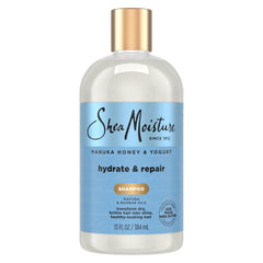 Sheamoisture Hydrate & Repair Shampoo bottle ready for dry, damaged hair