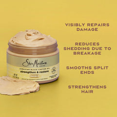 Aplicación de la mascarilla SheaMoisture en cabello húmedo, enfoque en distribución y manejo