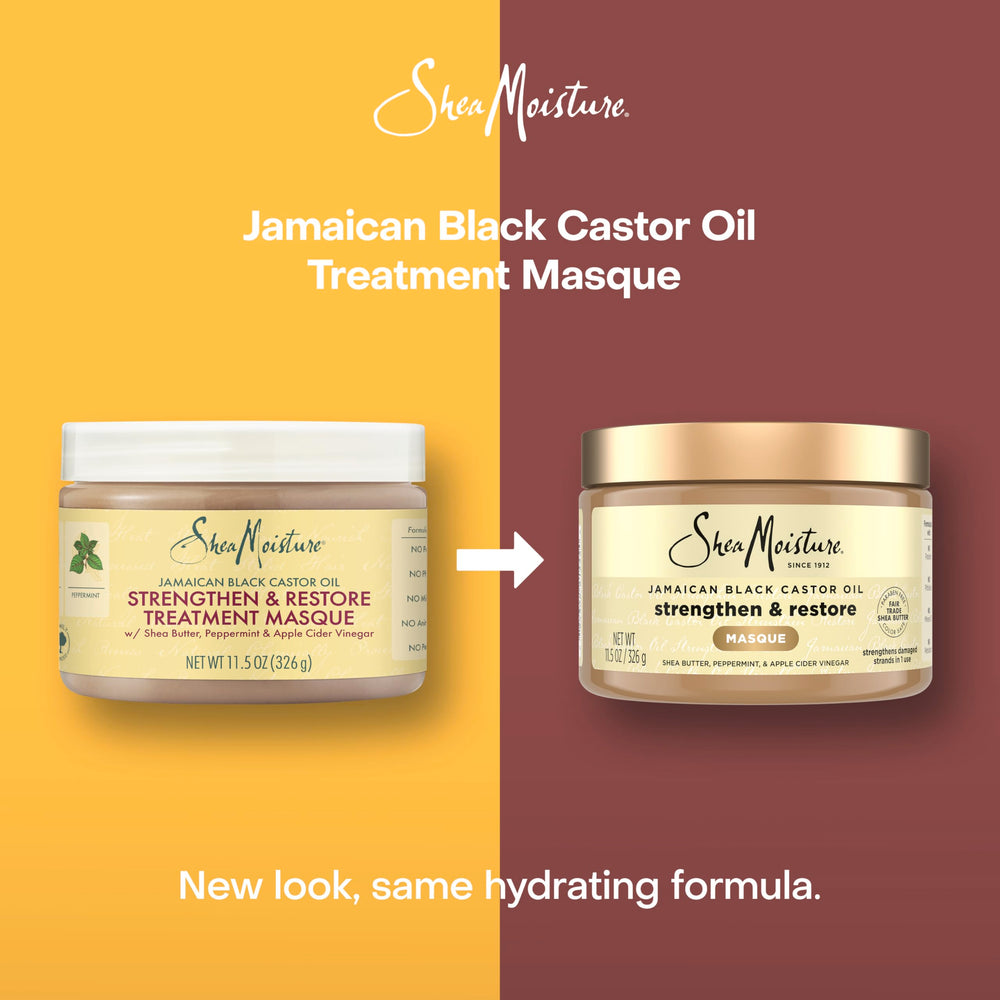 Textura cremosa de la mascarilla, SheaMoisture con manteca de karité para cabello dañado