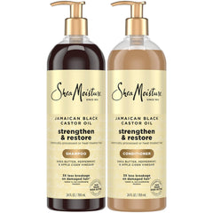 Sheamoisture Jamaican Black Castor Oil shampoo bottle; nourishing care for dry, damaged hair.