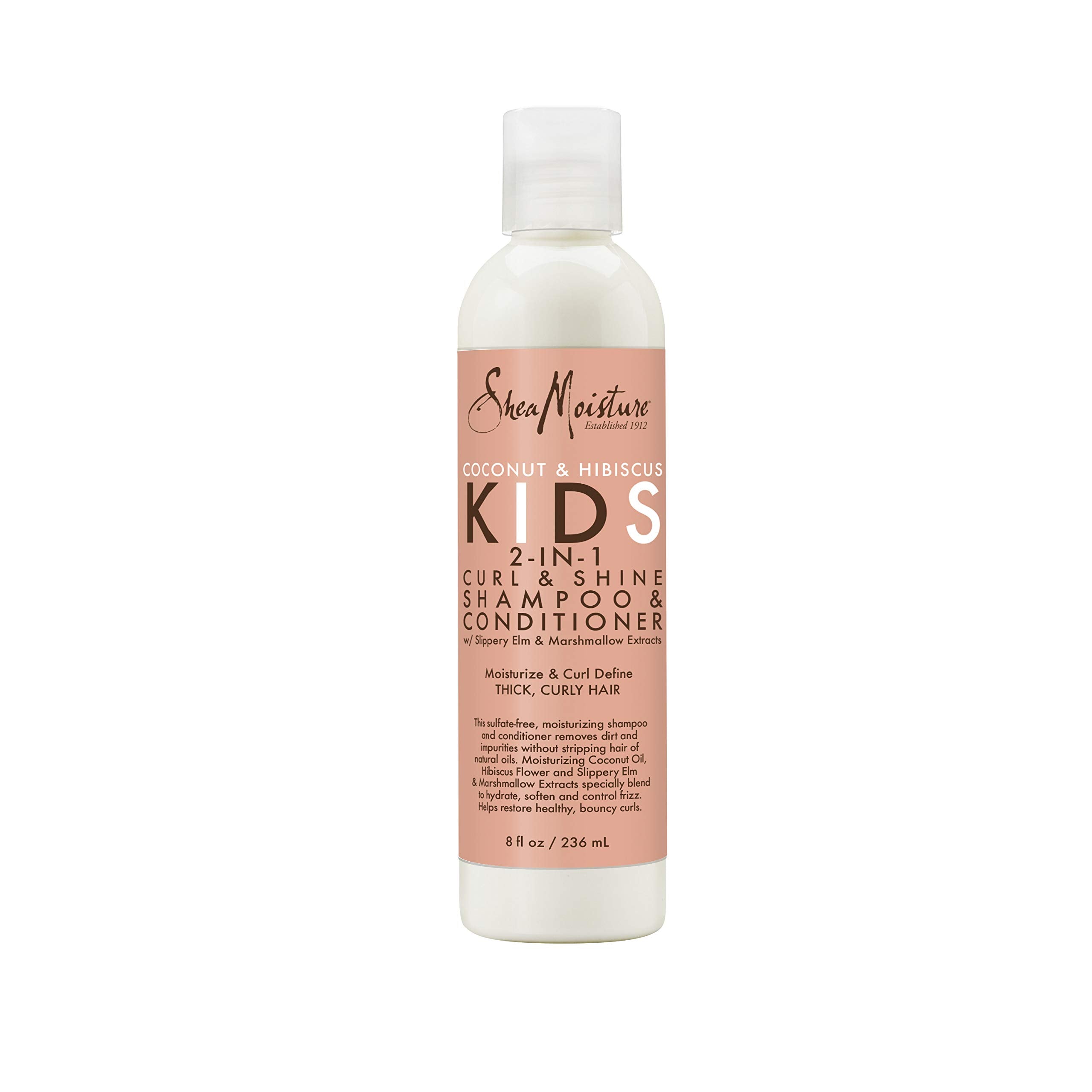 Sheamoisture Kids 2in1 Conditioner bottle helps soften and define curls.