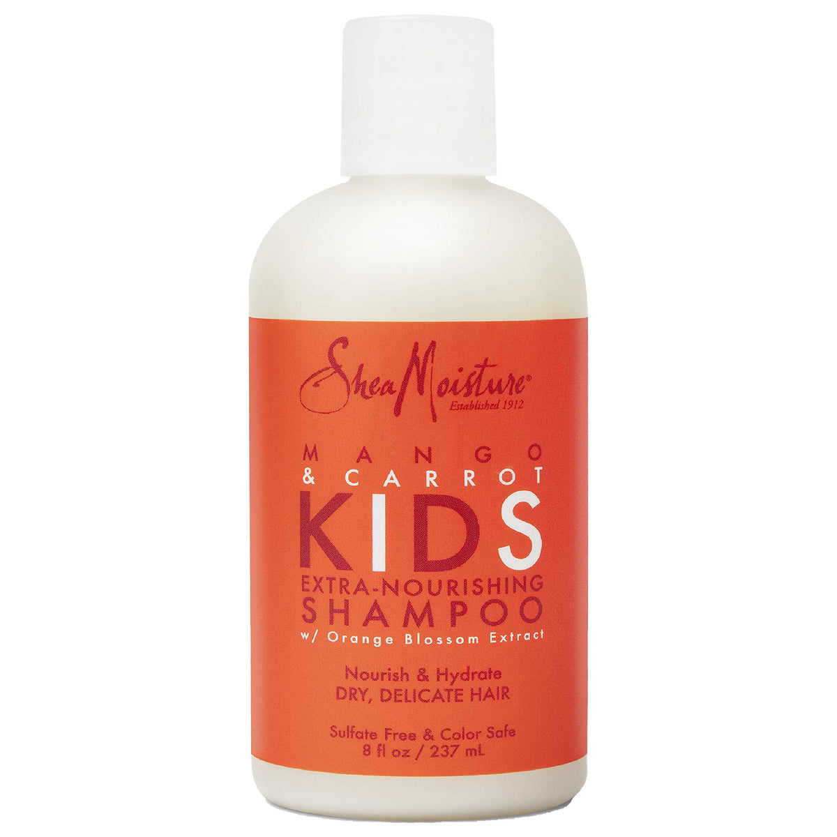 SheaMoisture Kids Champú Mango Zanahoria, botella limpia y desenreda cabello delicado