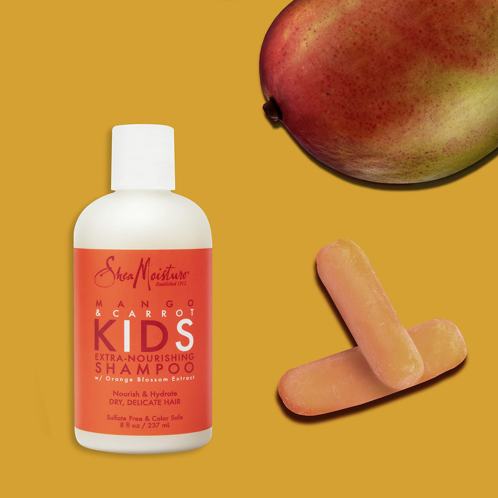 SheaMoisture Kids Champú Mango Zanahoria, cabello delicado y fácil de peinar