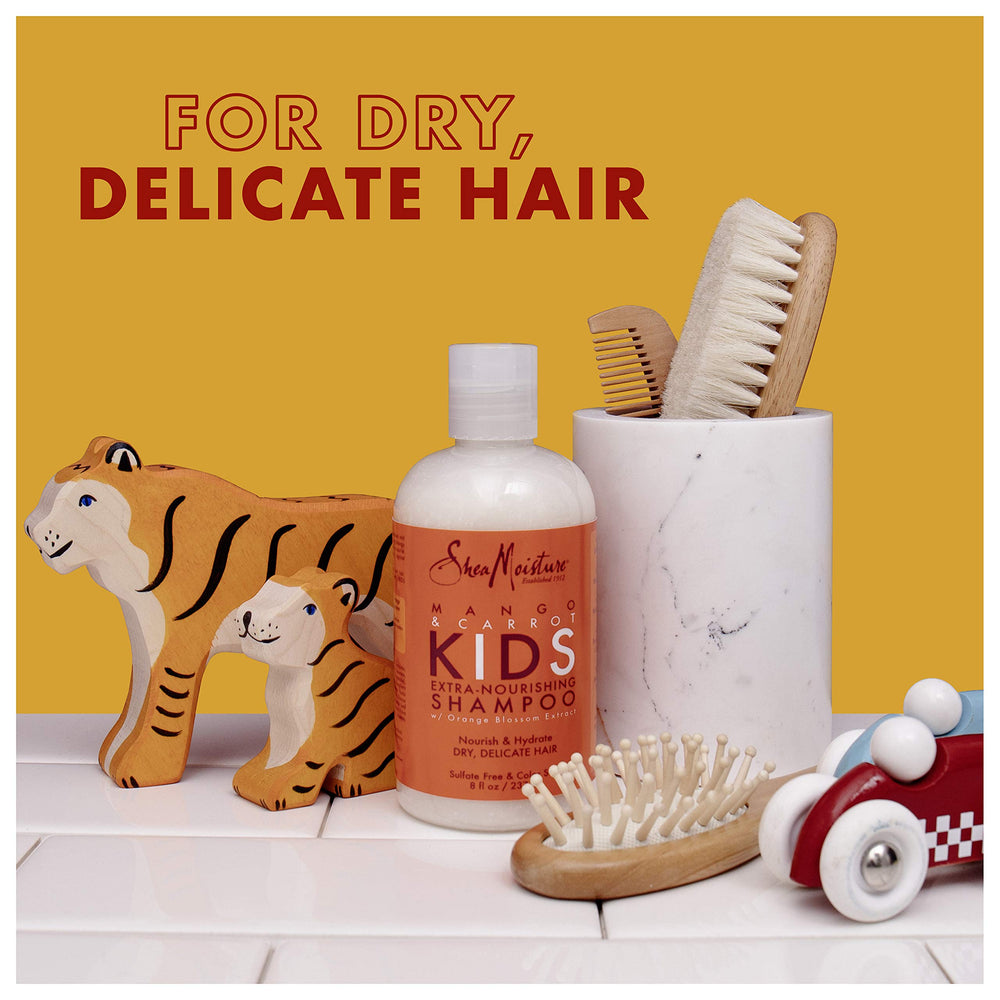 SheaMoisture Kids Champú Mango Zanahoria, ingredientes clave como coco y oliva