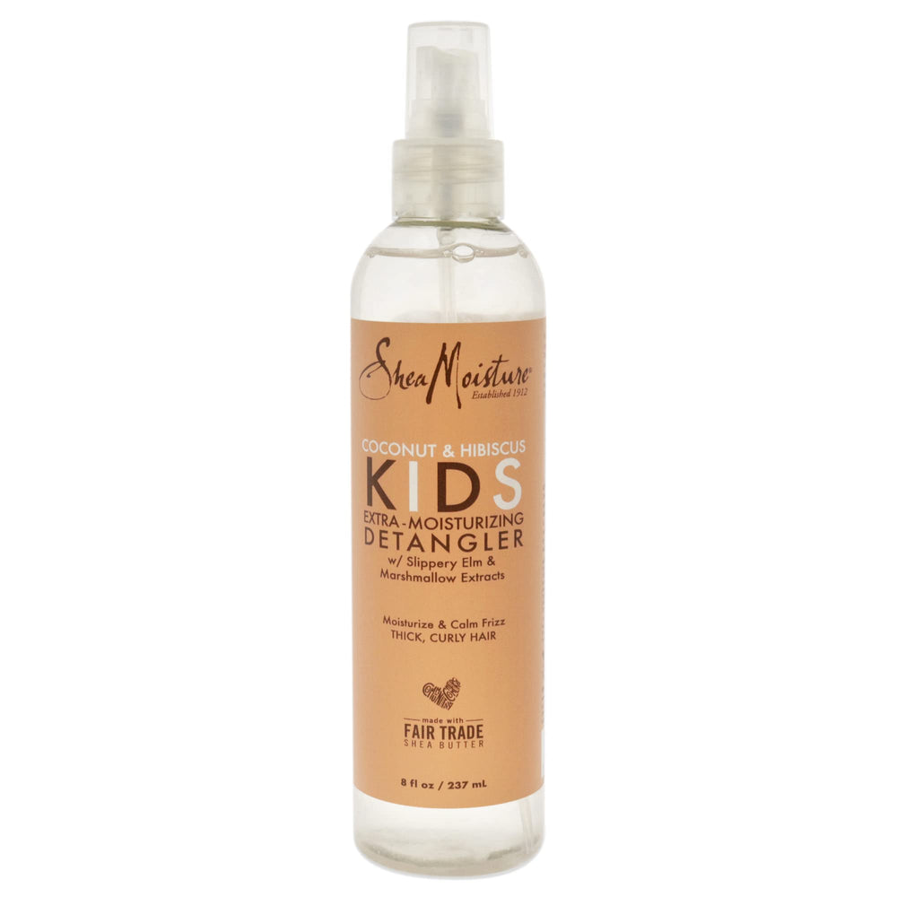 Desenredante extra hidratante de SheaMoisture para niños, Coco y Hibisco, botella frontal.