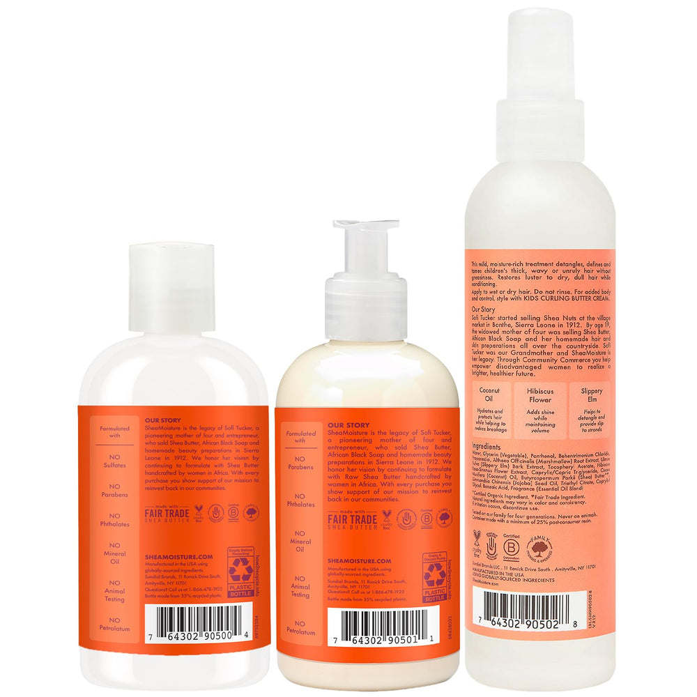 Sheamoisture Kids Mango and Carrot Conditioner bottle for lightweight moisture and softness.