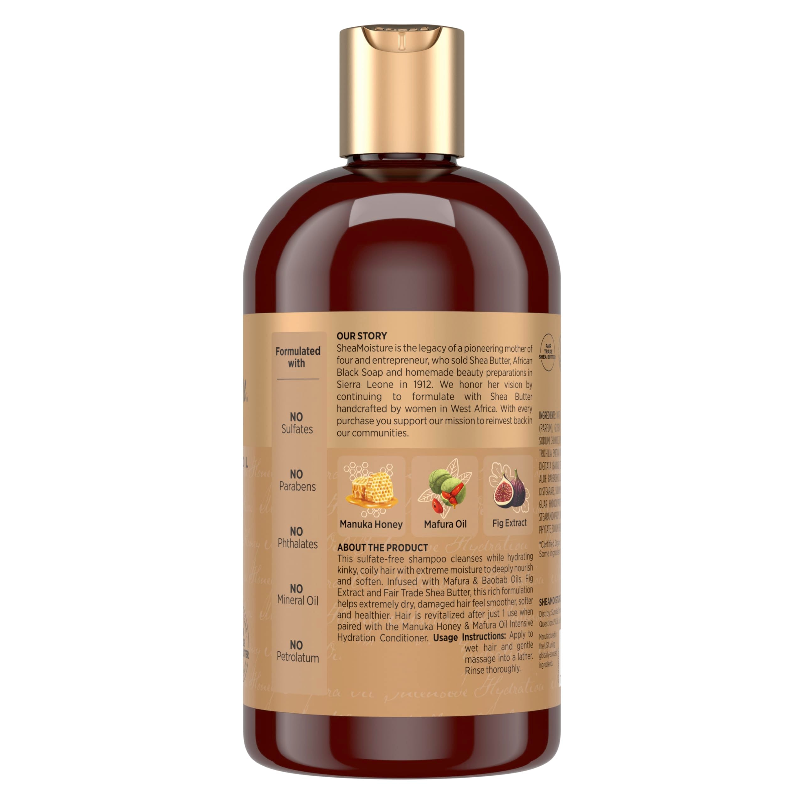 Espuma cremosa de Shampoo SheaMoisture para limpieza suave.