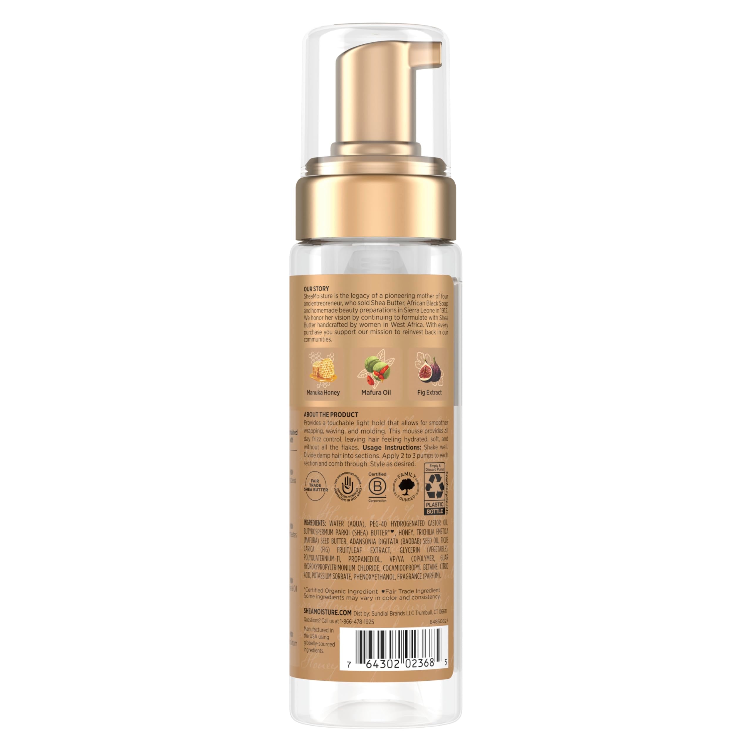 SheaMoisture Wrap & Set Mousse, hidratación suave que deja el cabello sedoso.