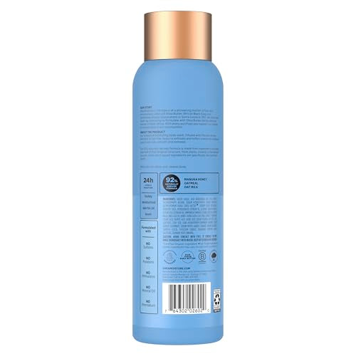 SheaMoisture Manuka Honey Oatmeal, espuma cremosa, exfoliación suave para textura uniforme.