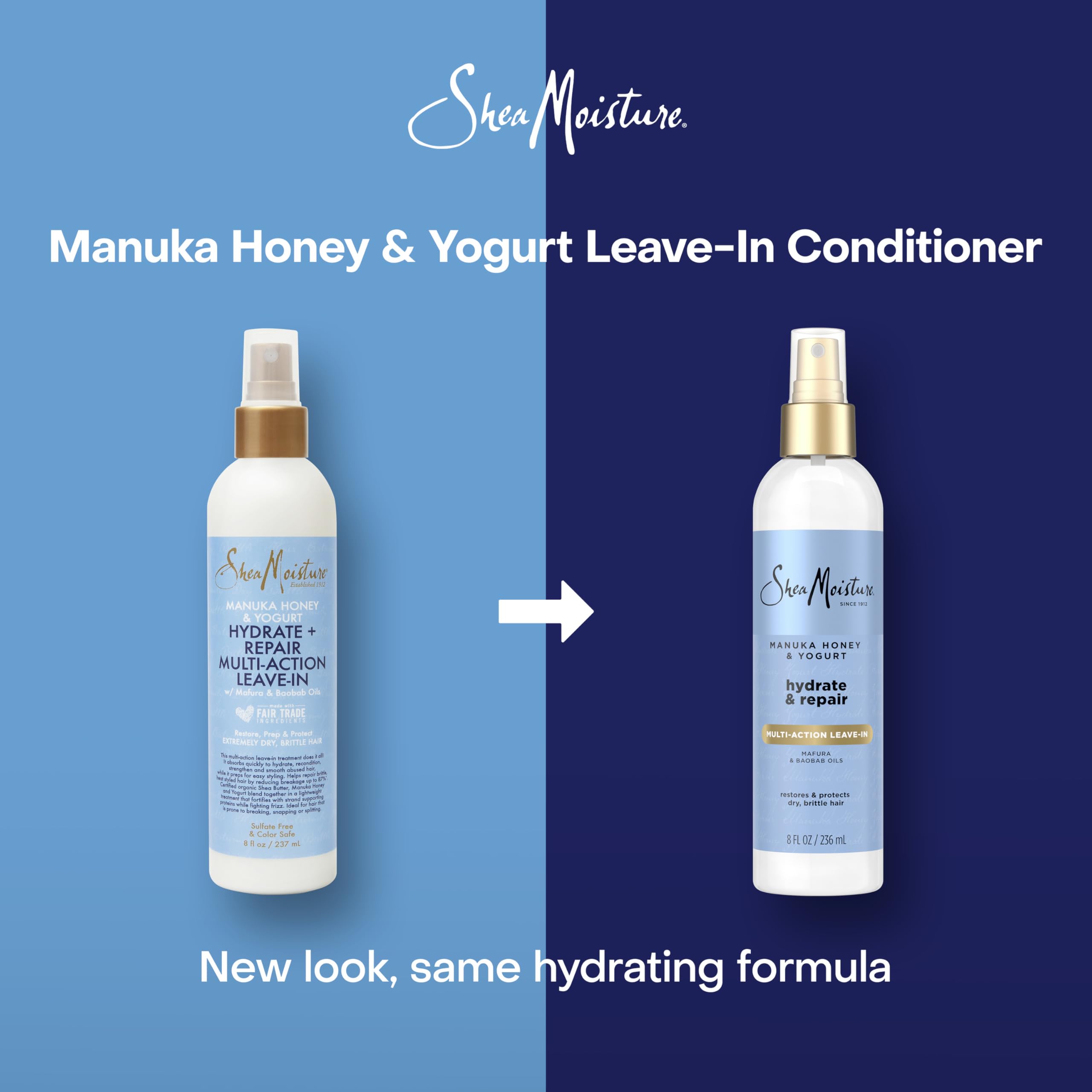 Detangled hair after using SheaMoisture leave-in conditioner spray.