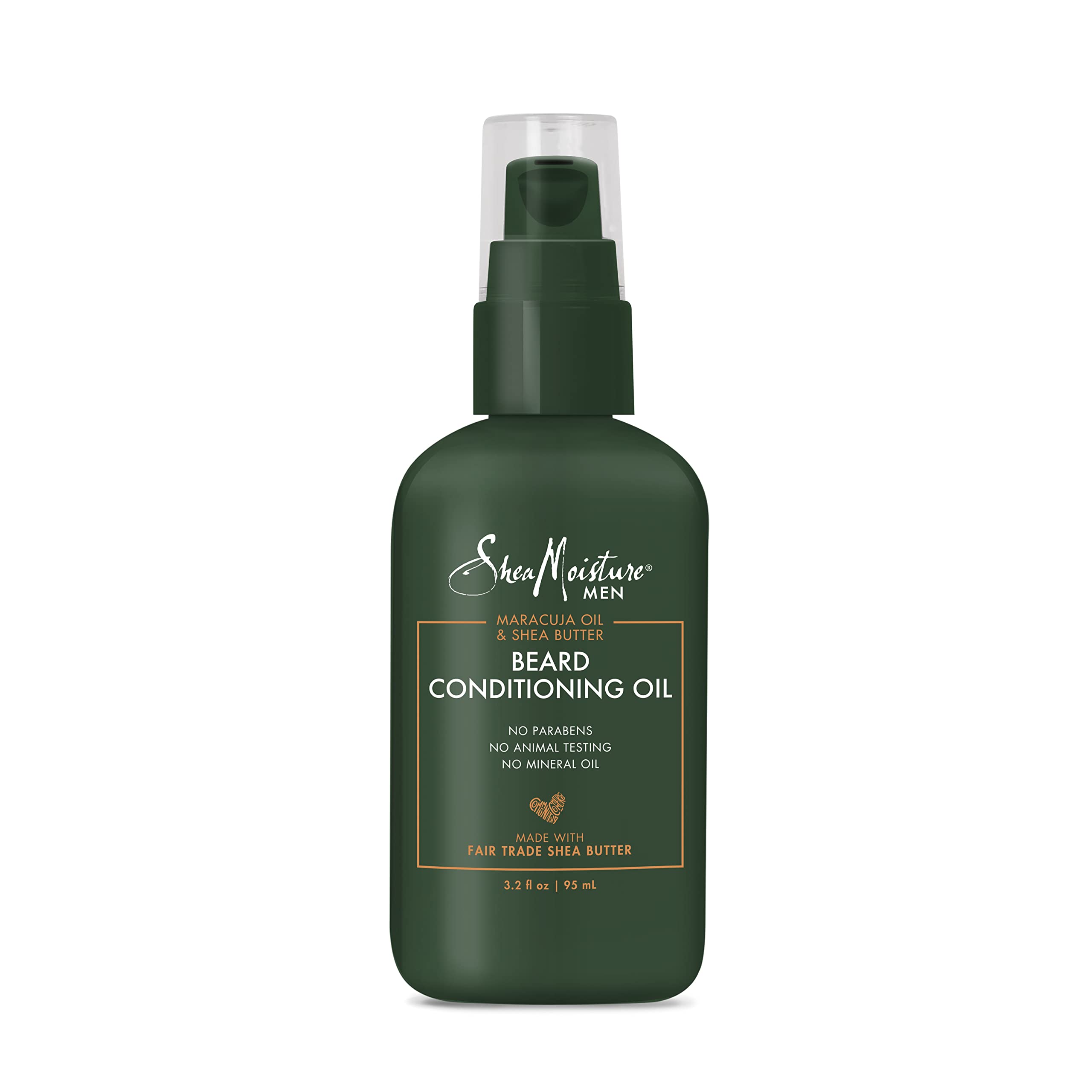 SheaMoisture beard oil bottle showcases Maracuja blend for conditioning