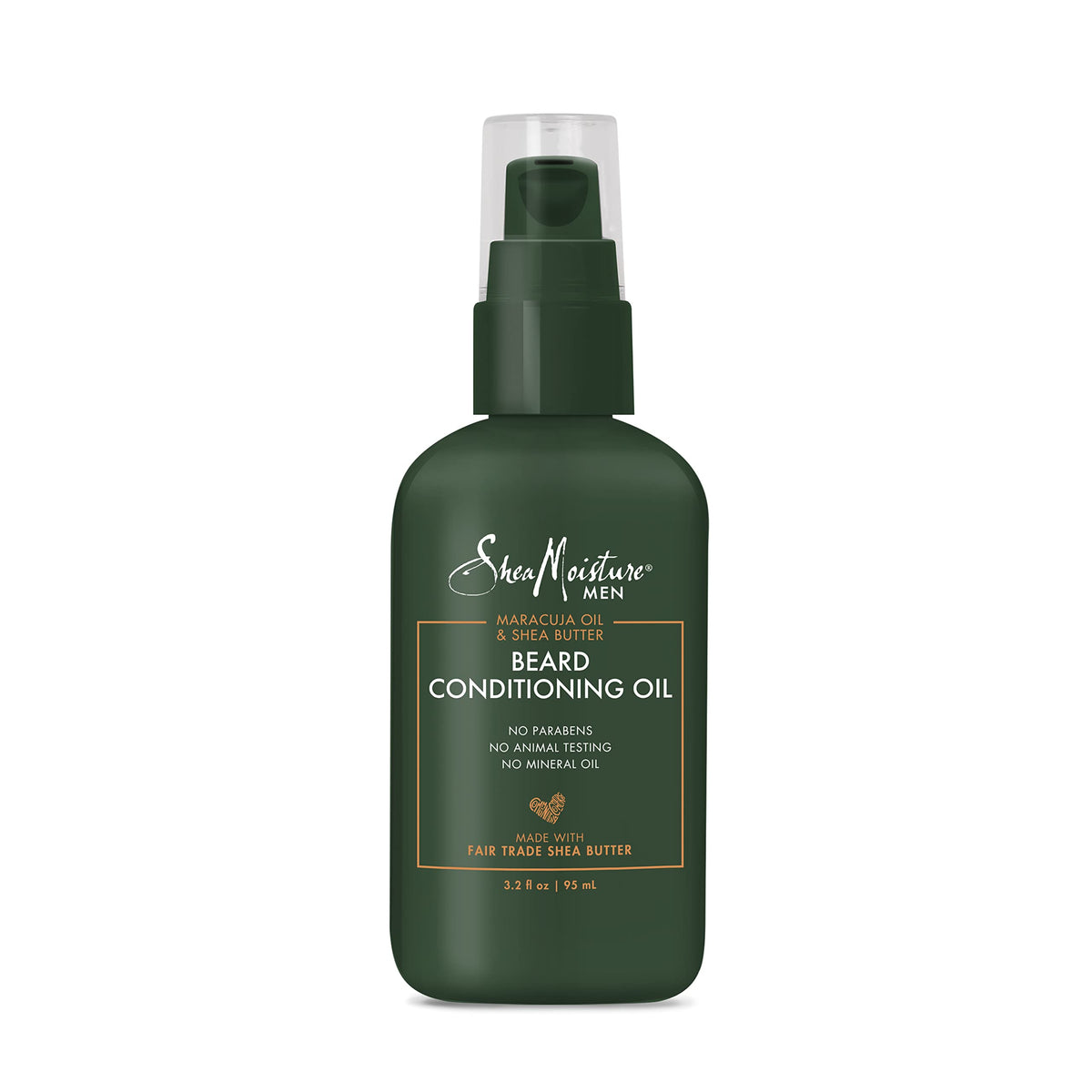 SheaMoisture beard oil bottle showcases Maracuja blend for conditioning