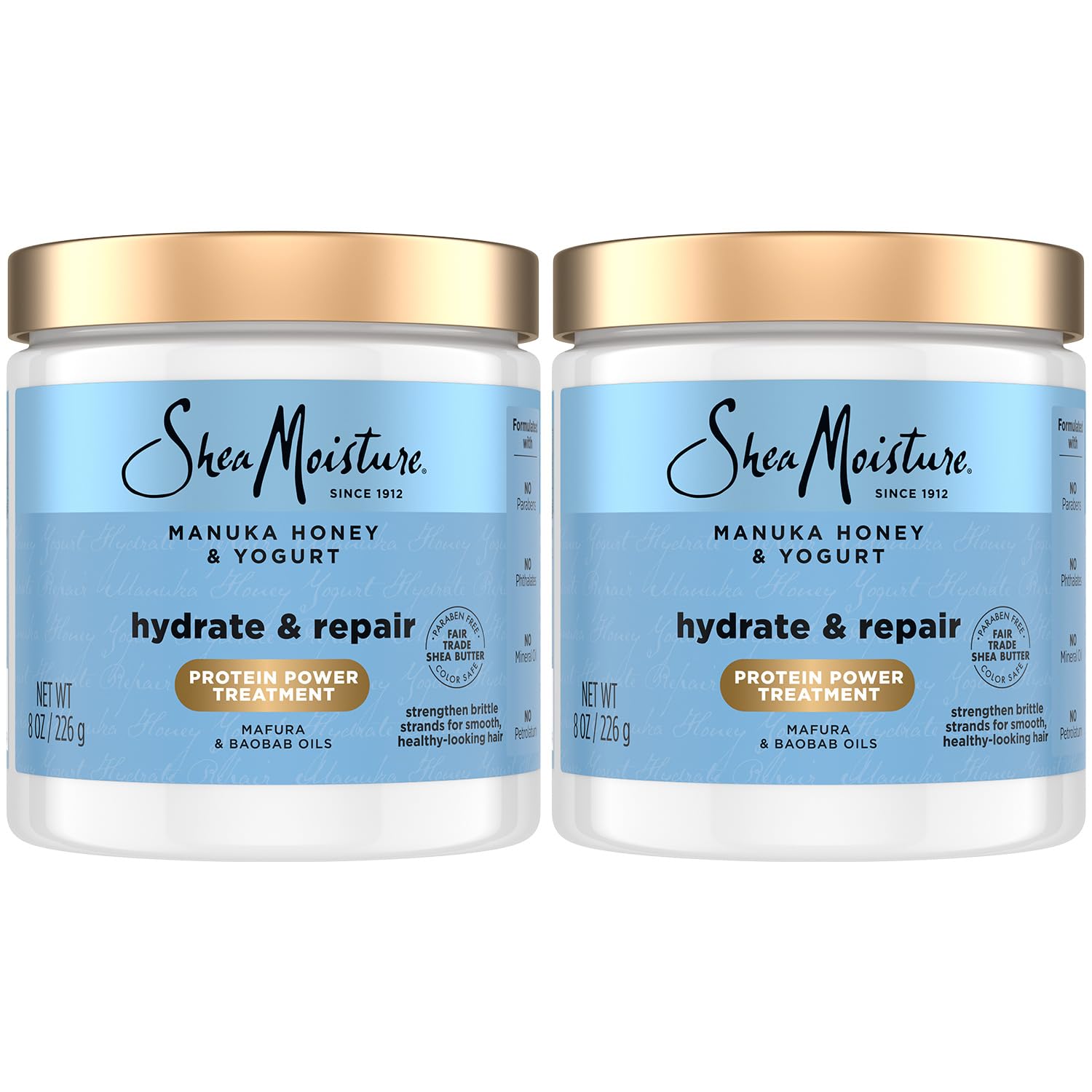 SheaMoisture Mascarilla capilar Manuka miel yogur, hidratación profunda para cabello seco.