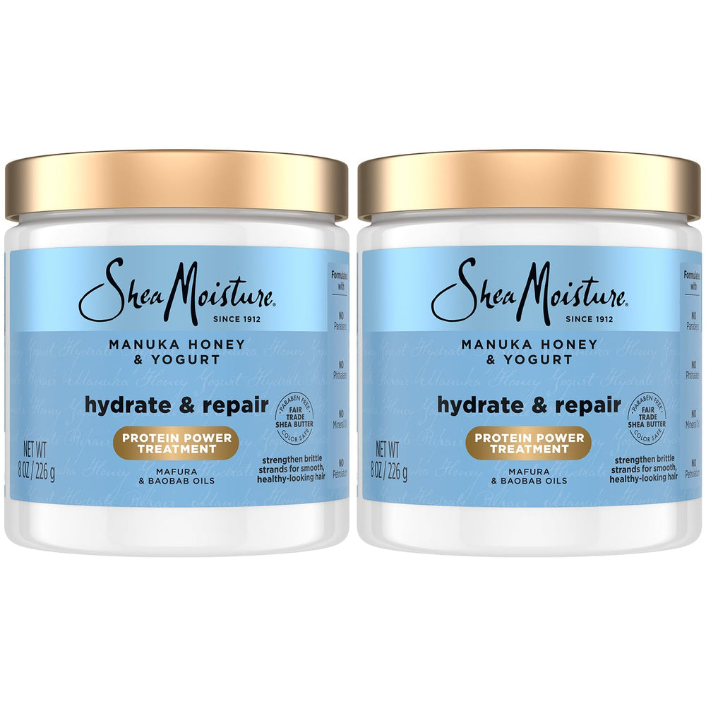 SheaMoisture Mascarilla capilar Manuka miel yogur, hidratación profunda para cabello seco.