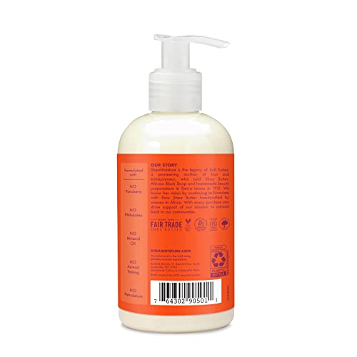 Acondicionador Mango y Zanahoria de Sheamoisture, textura cremosa para mejor deslizamiento al desenredar