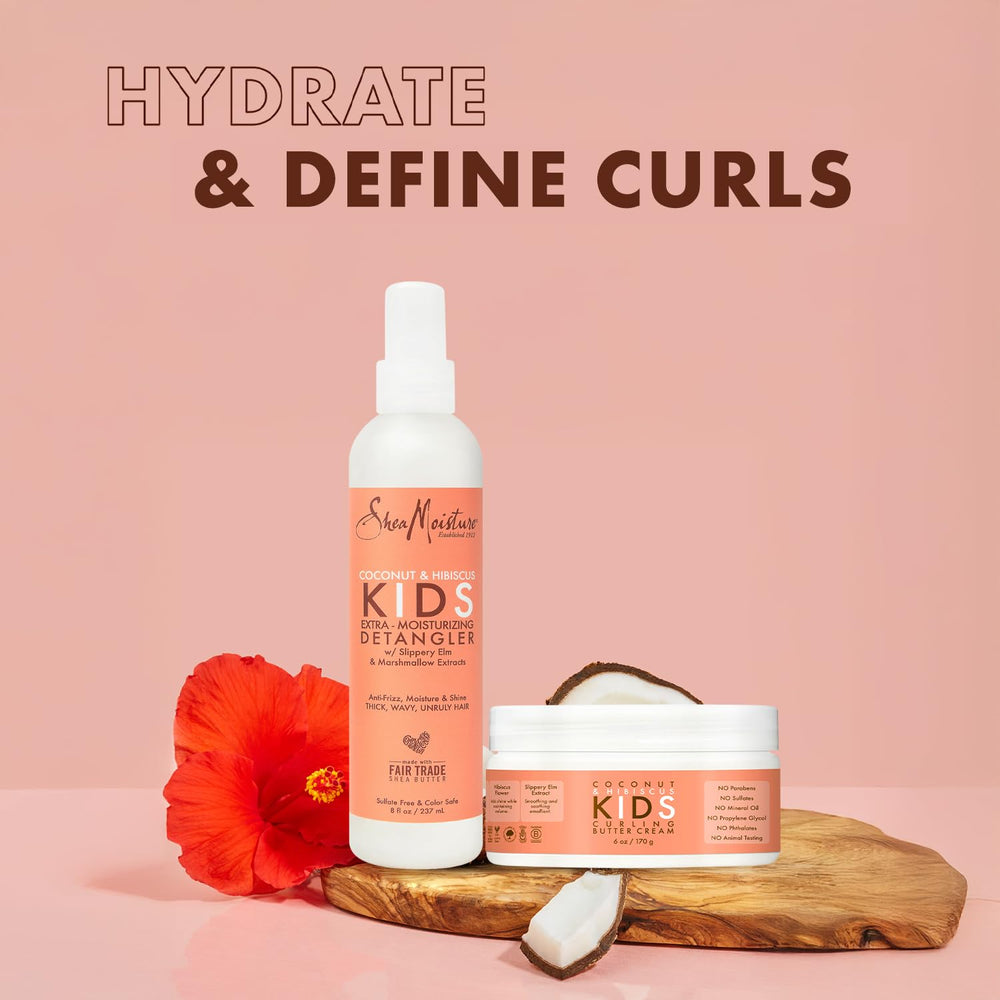 SheaMoisture Kids: envase crema coco hibisco para uso en casa.