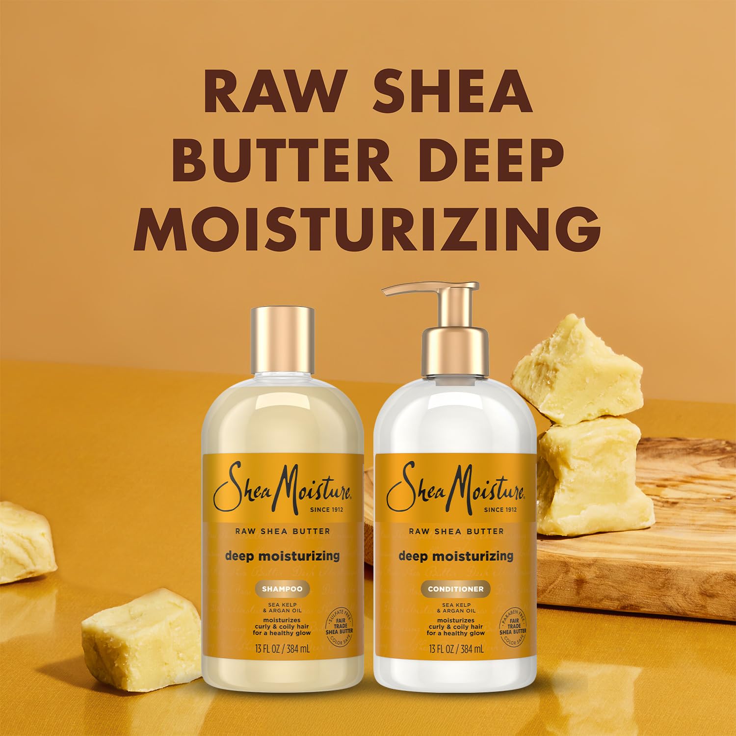 SheaMoisture sea kelp argan oil label highlights nourishing formula for curls.