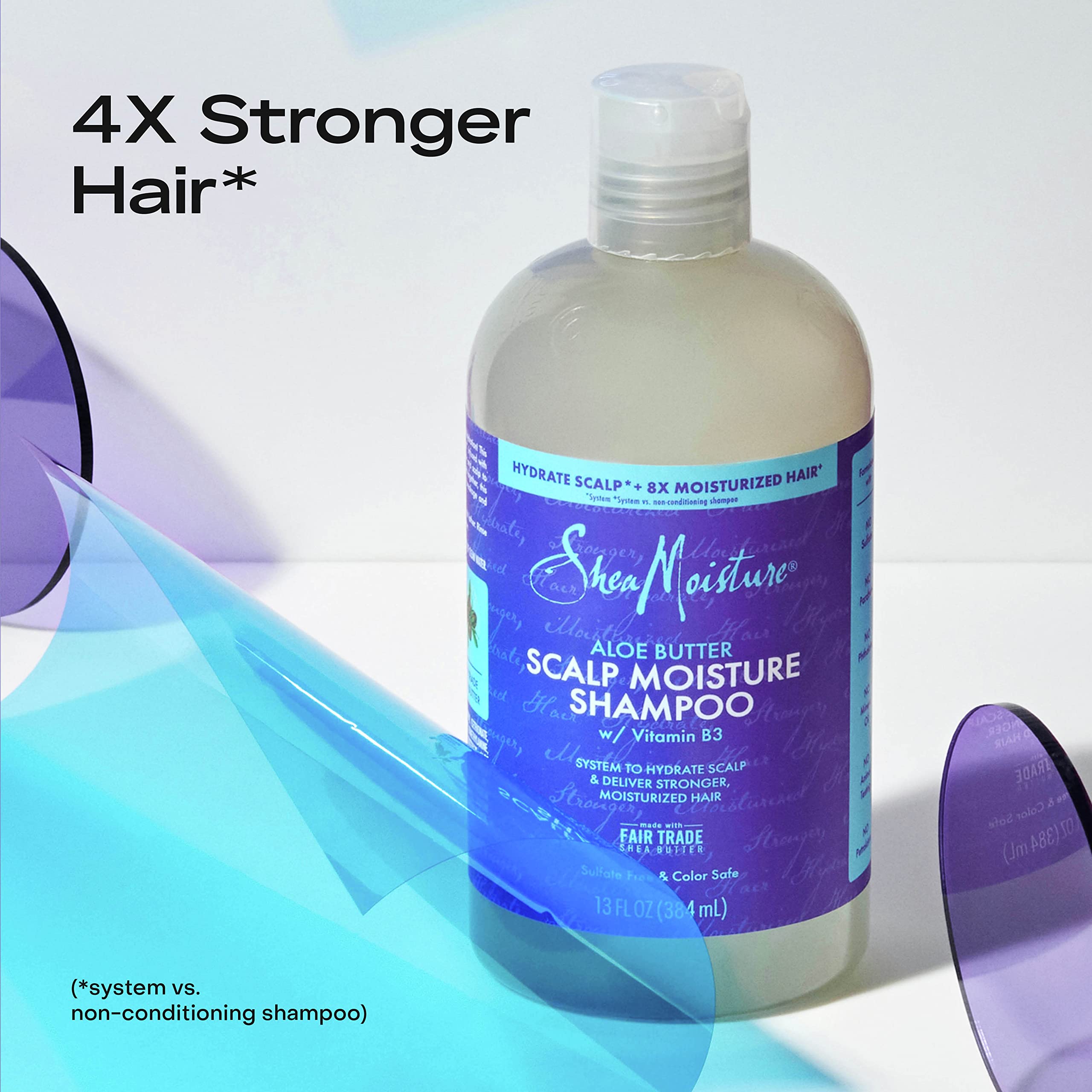 SheaMoisture Shampoo sin sulfatos: limpia sin resecar el cabello.