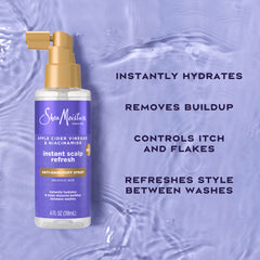 SheaMoisture spray anti caspa con ácido salicílico, exfoliación suave para el cuero cabelludo.