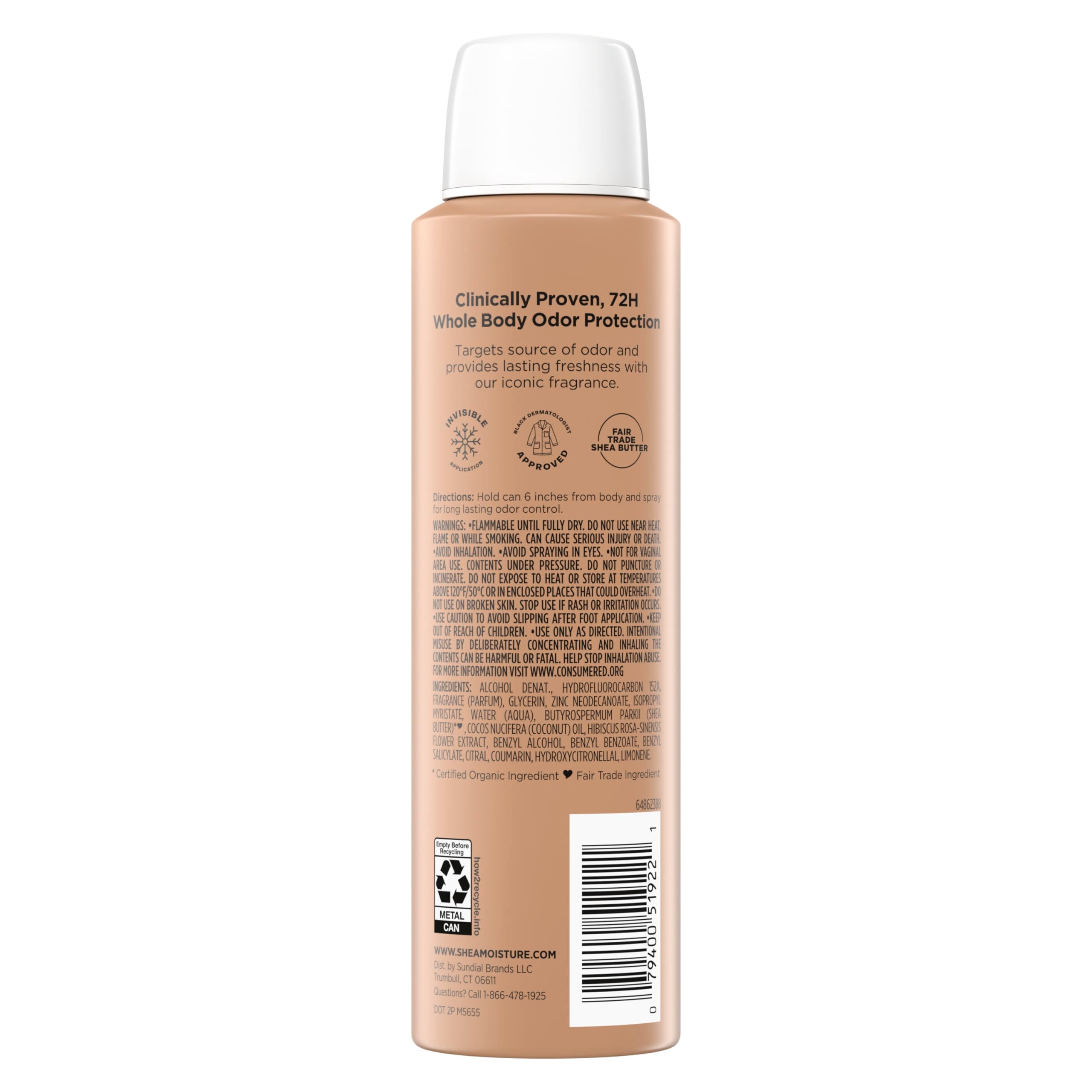 SheaMoisture spray Coco Hibisco, aplicación invisible sin residuos