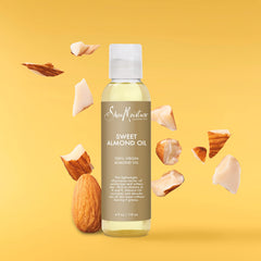 SheaMoisture Sweet Almond Oil application on skin for softening and hydration.