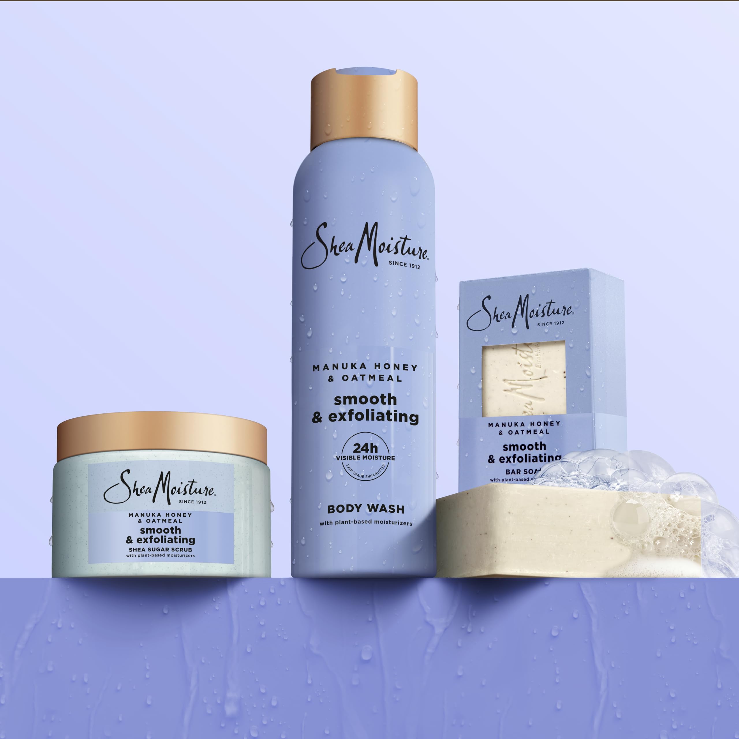 Manuka Honey Oatmeal Scrub de SheaMoisture, aroma suave y calmante.