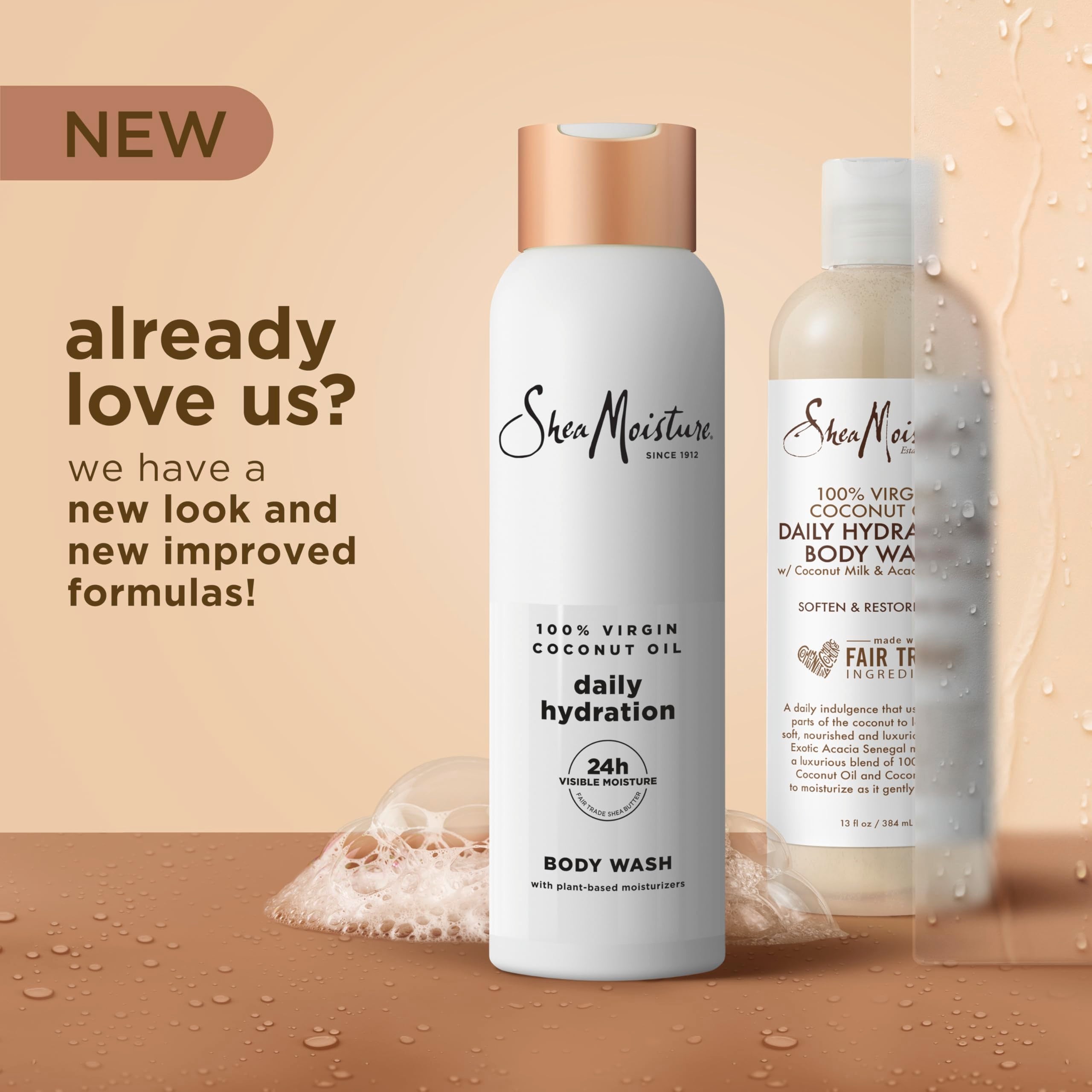 SheaMoisture Virgin Coconut Oil Body Wash ingredients list with coconut oil and coconut milk