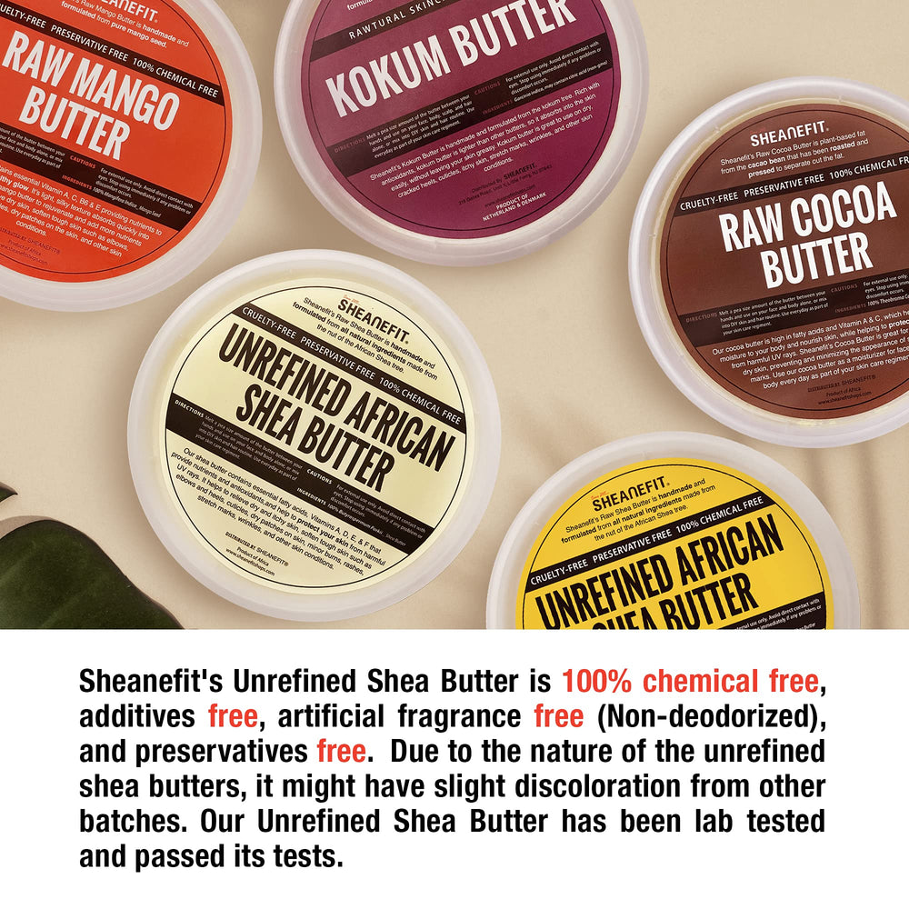 Sheanefit manteca-karite-cruda para aplicación facial suave y nutritiva.