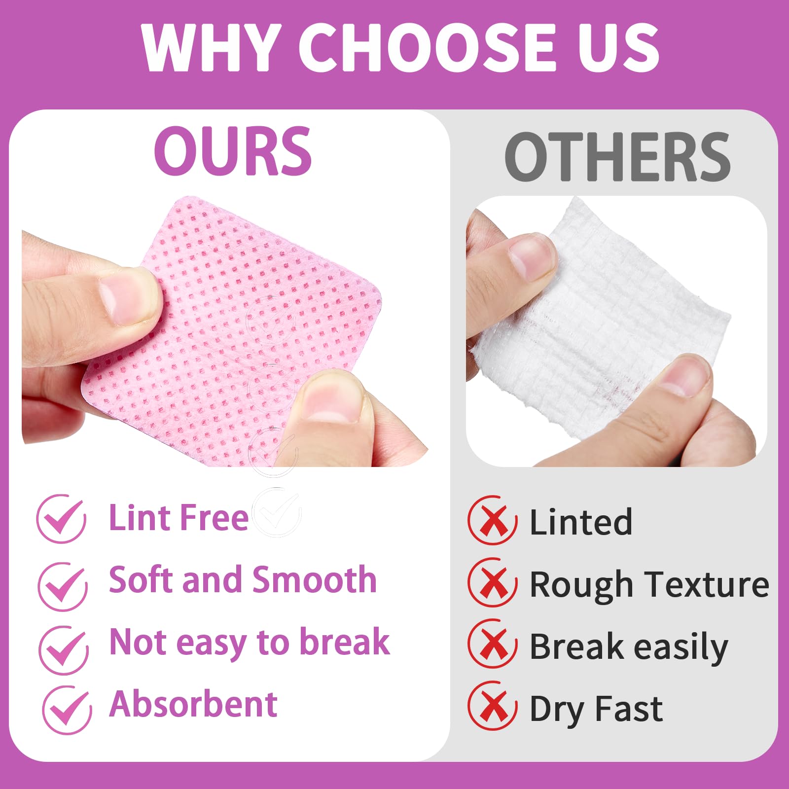 SHEERBLISS: toallitas para remover esmalte y extensiones de pestañas, uso múltiple.