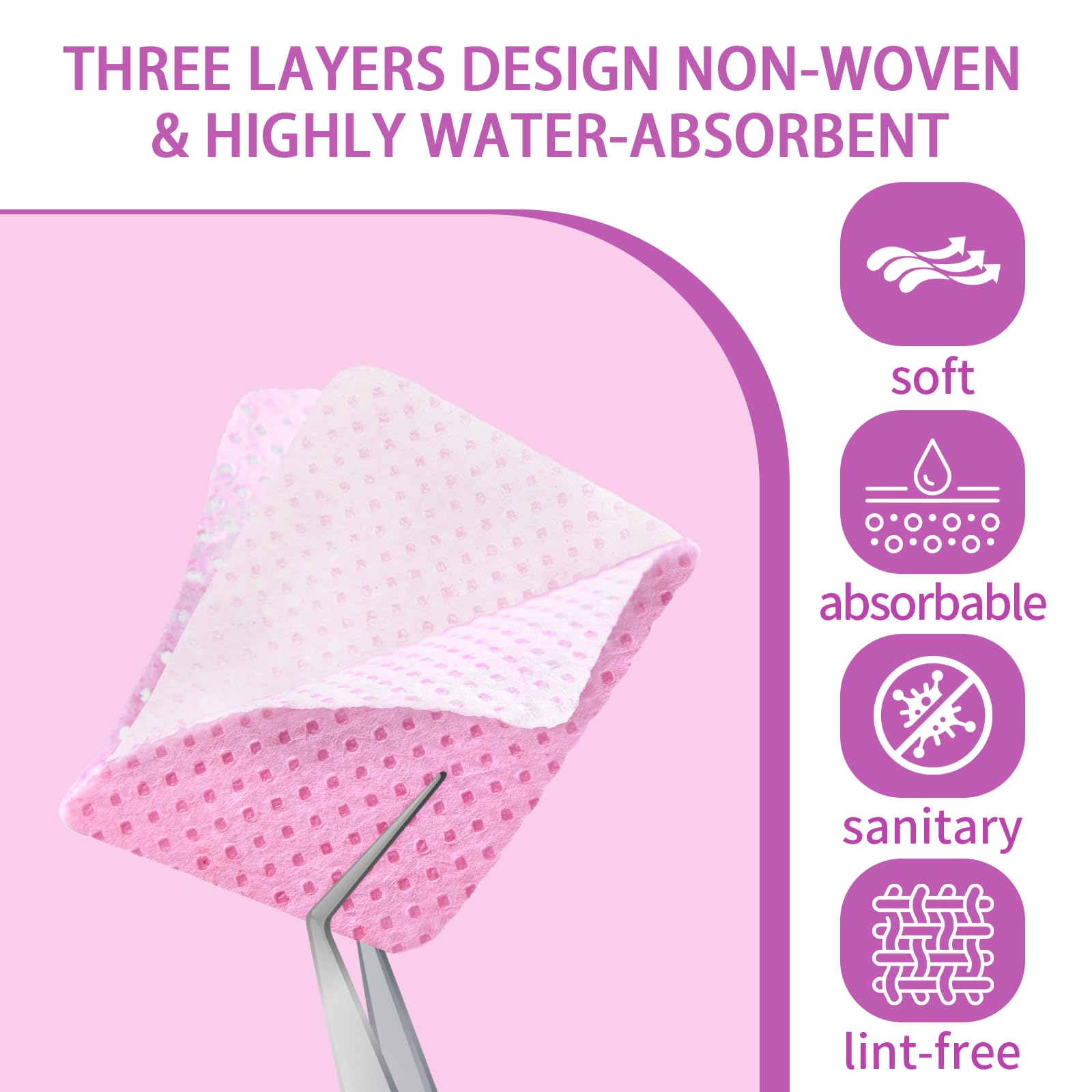 SHEERBLISS: toallitas de 3 capas, suaves y absorbentes para acabado profesional.