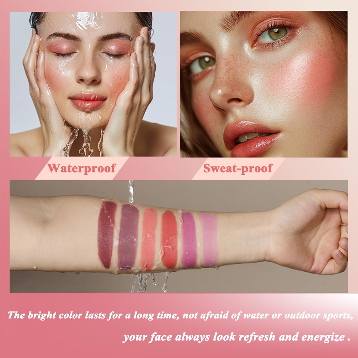 SHEEYOON Cream Blush Stick waterproof formula resists smudging.