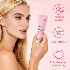 Sheghy PDRN Pink Peptide Eye Serum application depicts daily morning routine.