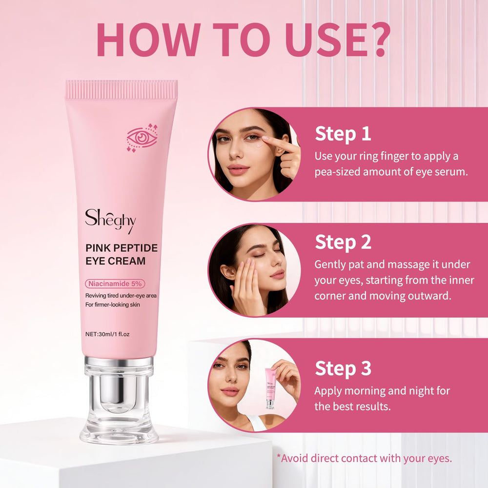 Sheghy PDRN Pink Peptide Eye Serum packaging ready for gifting.