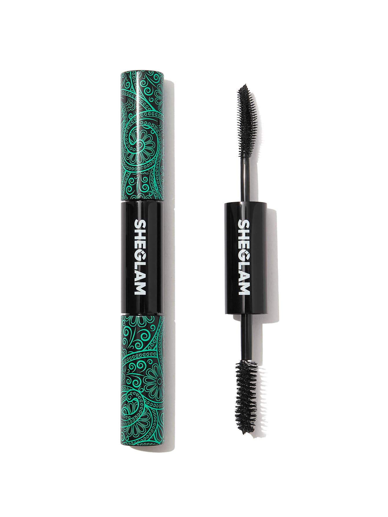 SHEGLAM 2-in-1 mascara curved brush lengthens and separates lashes for definition