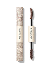 SHEGLAM All-In-One mascara wand close-up showing curved and hourglass brush for lift