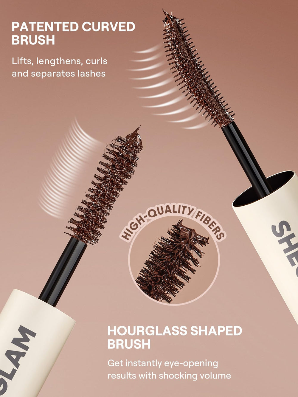 SHEGLAM All-In-One mascara waterproof swatches showing durable finish