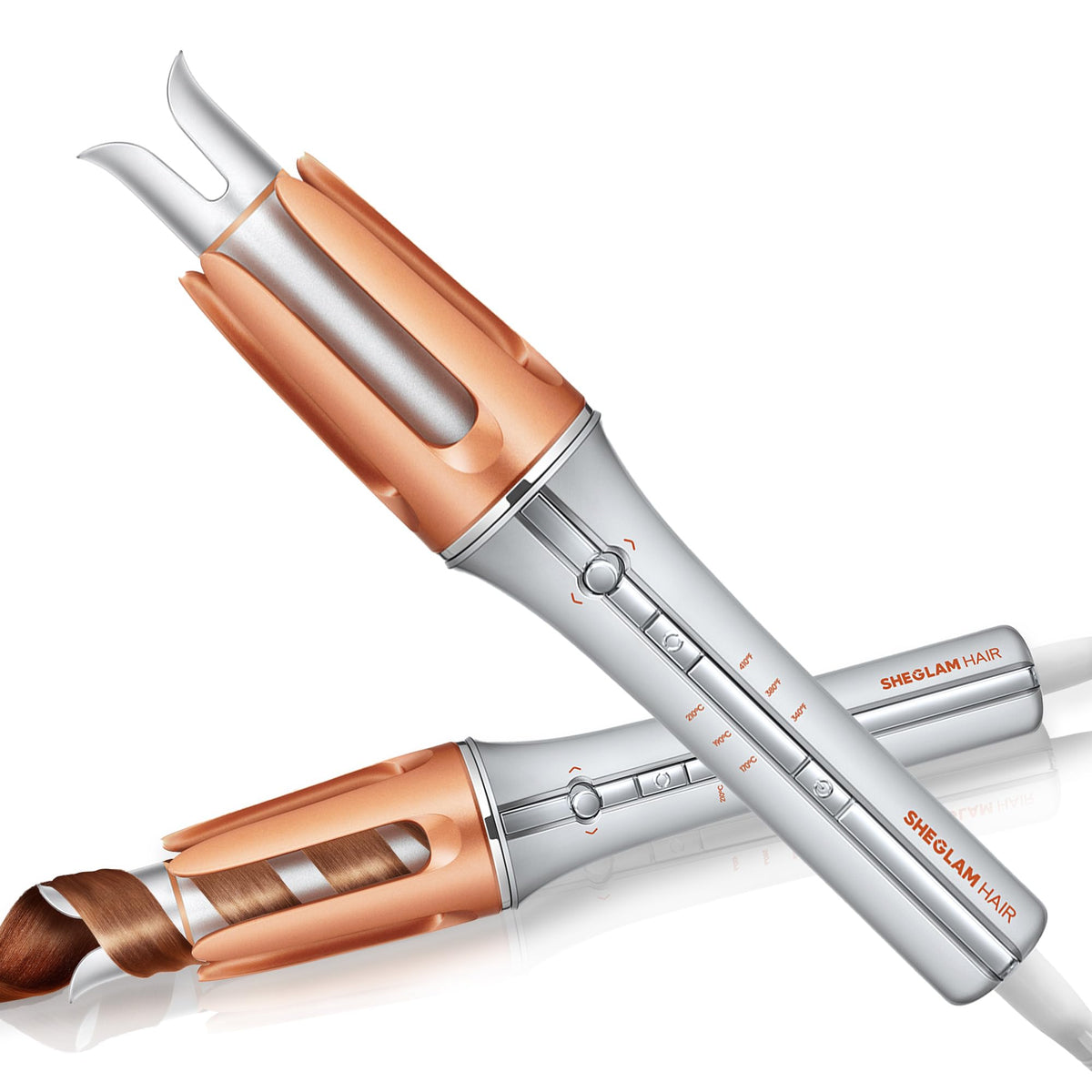 Sheglam automatic curling iron 1-1/4 inch fast heat for quick curls