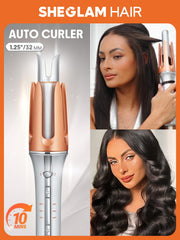 Sheglam curling iron one-button operation for easy styling