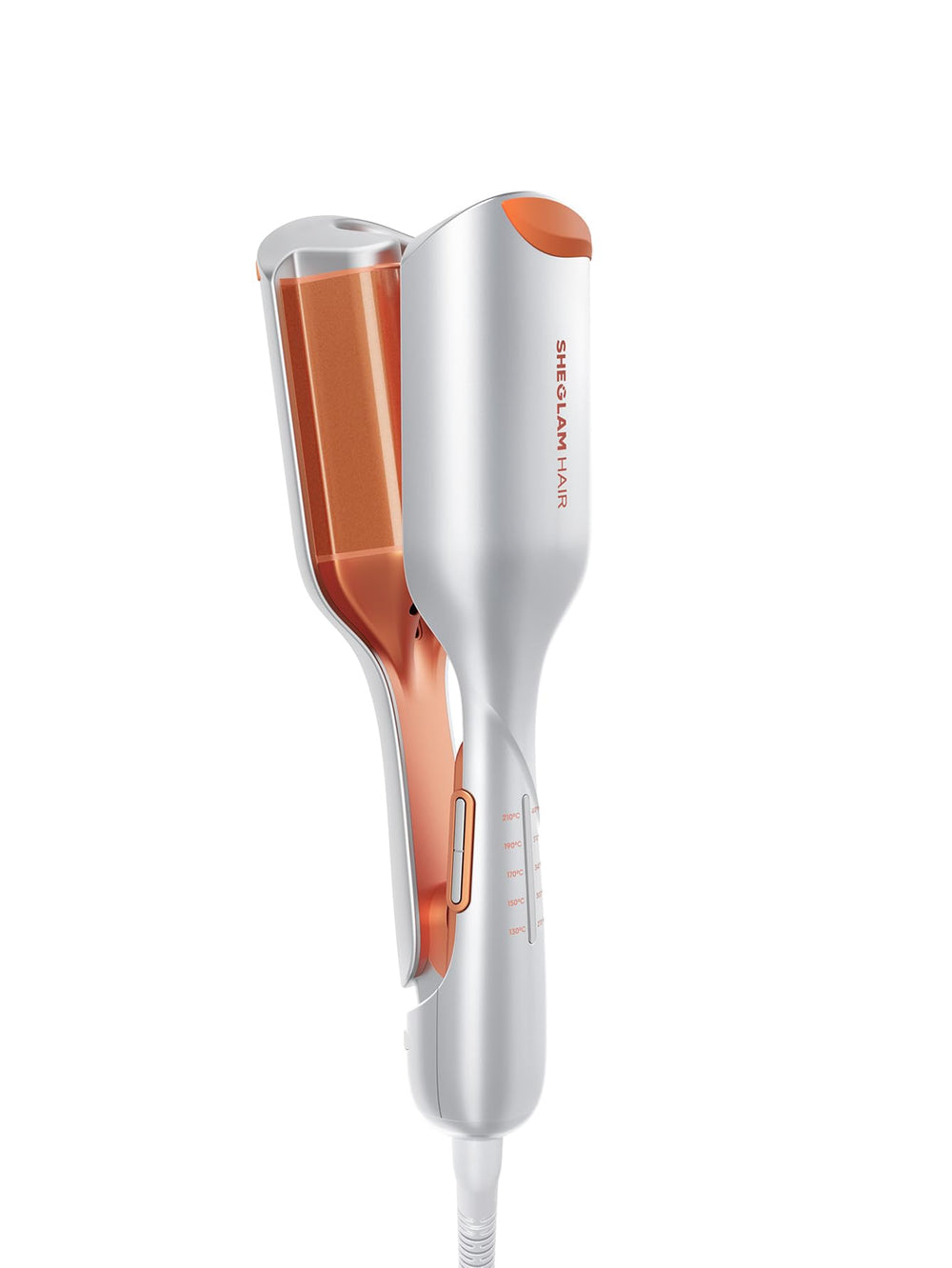 SHEGLAM Beach Babe Waver with 2-barrel 1-inch plates creates effortless beach waves.