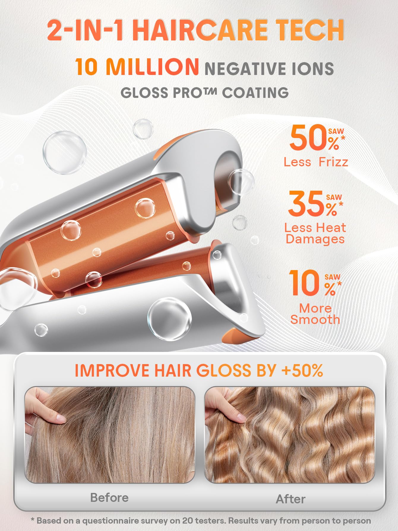 SHEGLAM Beach Babe Waver smart timer display helps you time styling.