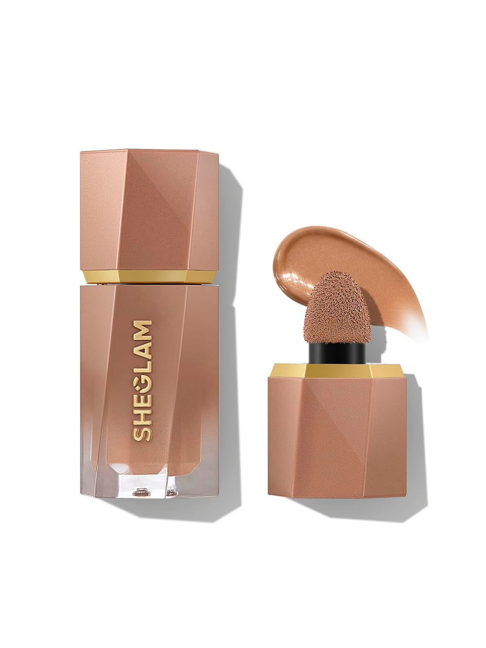 SHEGLAM Bronceador: aplicador-esponja integrado para aplicación suave y precisa.