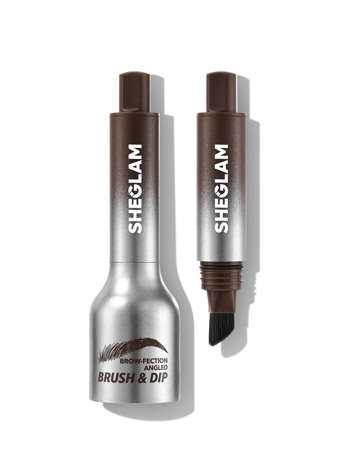 SHEGLAM Brow-Fection angled brush closeup for precise hair-like brow filling.