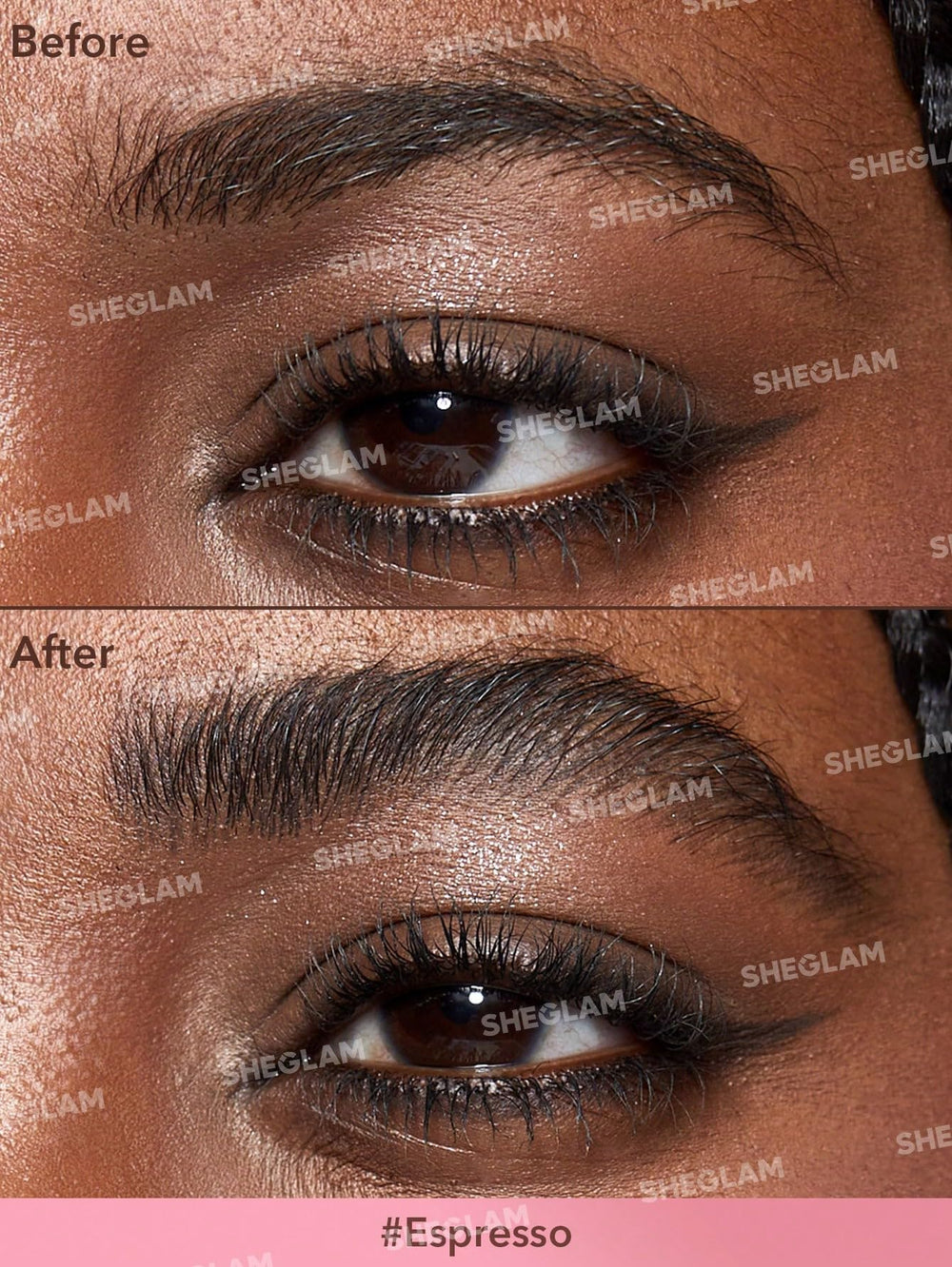 SHEGLAM Brow-Fection Espresso shade with quick-dry, long-lasting color.