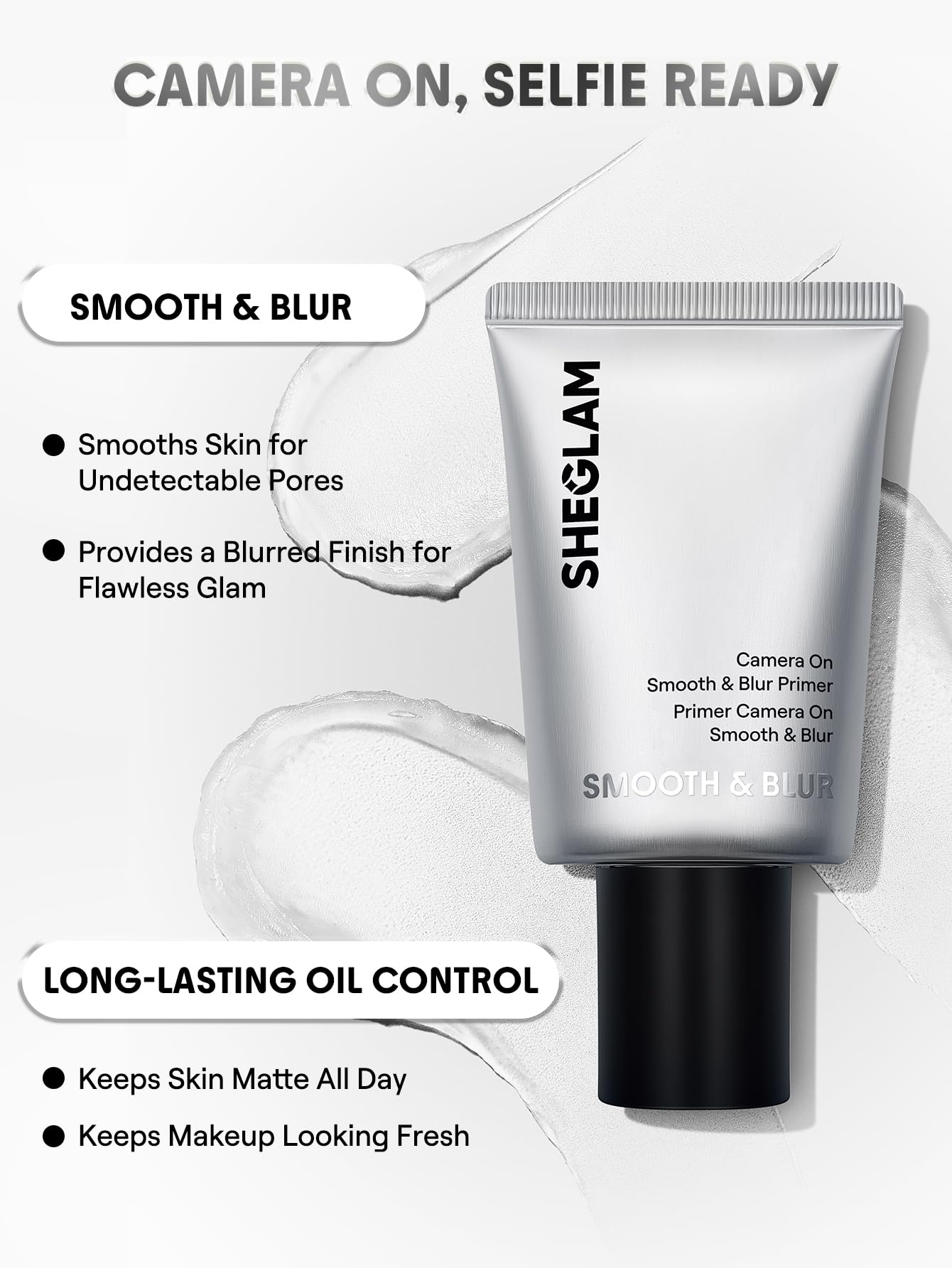 SHEGLAM Camera On Smooth Blur Primer cap closeup highlighting easy application