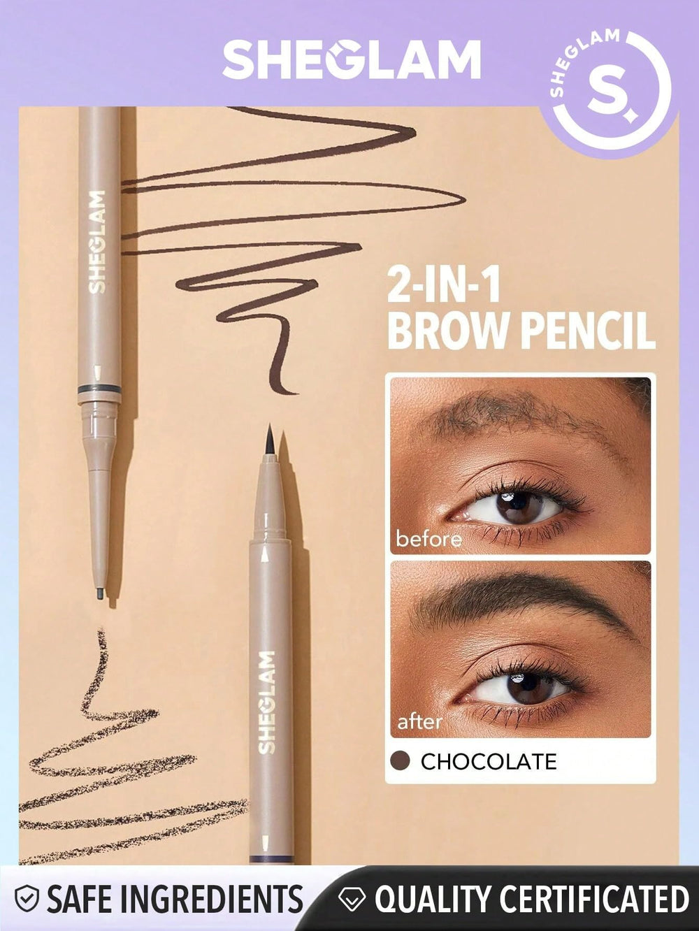SHEGLAM cejas resistencia al agua: color que perdura durante el día.