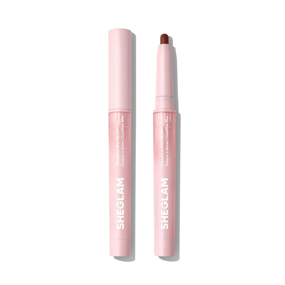 SHEGLAM Cloudline Blur Lip Liner Ember Cloud showing a diffused lip edge for a soft finish