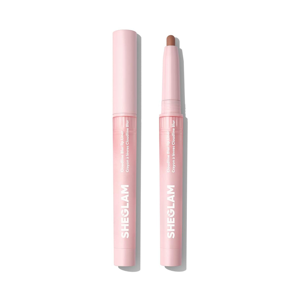 SHEGLAM Cloudline Blur Lip Liner Mocha Fog packaging highlights vegan, cruelty-free design for clean edges.