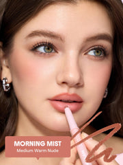SHEGLAM Cloudline Blur Lip Liner Morning Mist swatch on arm demonstrates smooth blend.