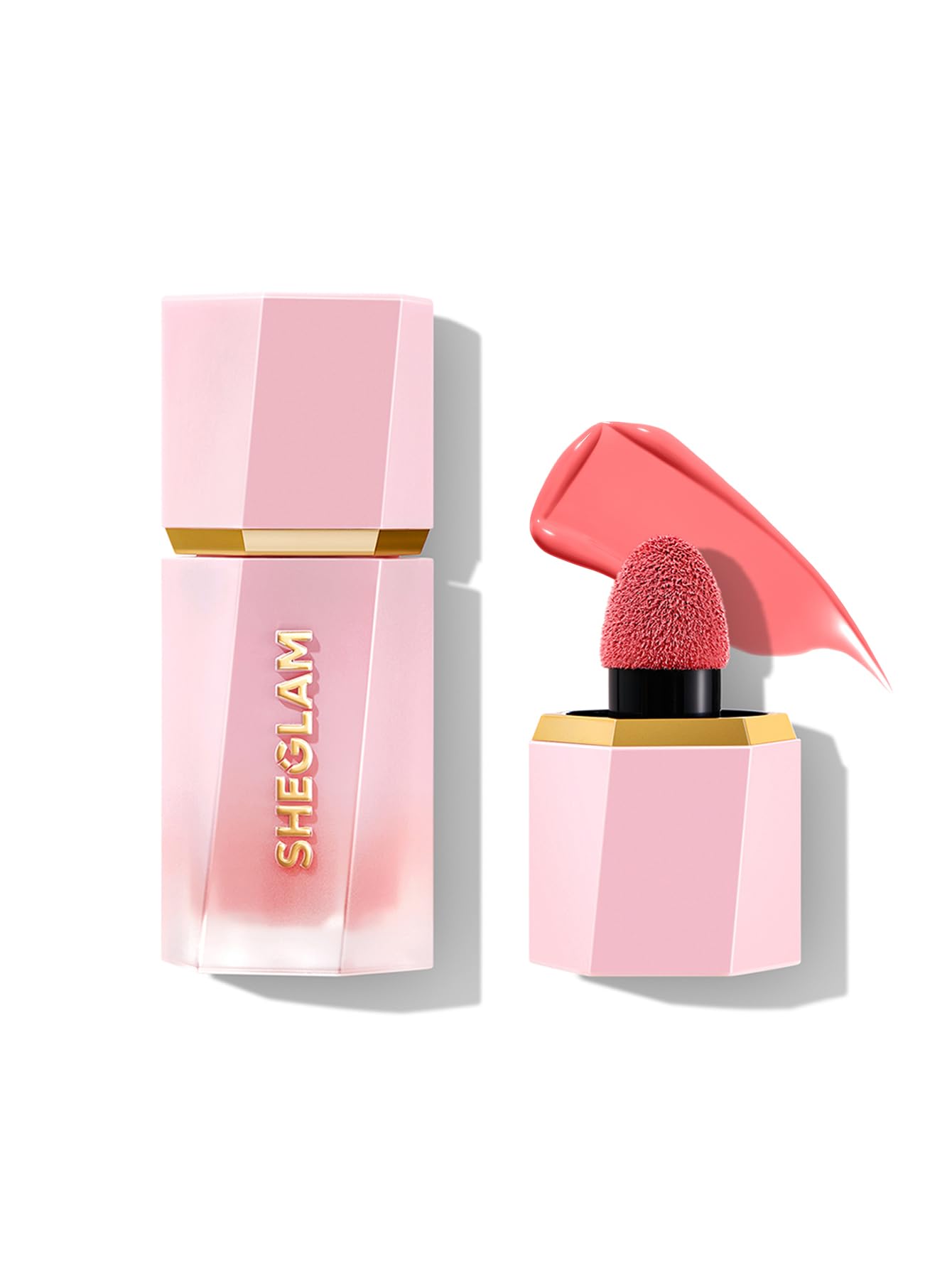 SHEGLAM Color Bloom liquid blush bottle showing long lasting color.