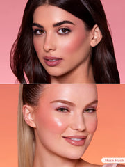 SHEGLAM blush texture close-up demonstrates matte finish for natural look